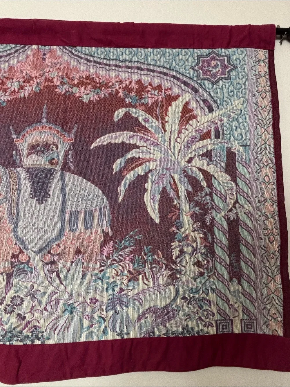 VTG Bombay Co Vintage Elephant Tapestry Wall Hanging Art 39x24 Boho Global Decor